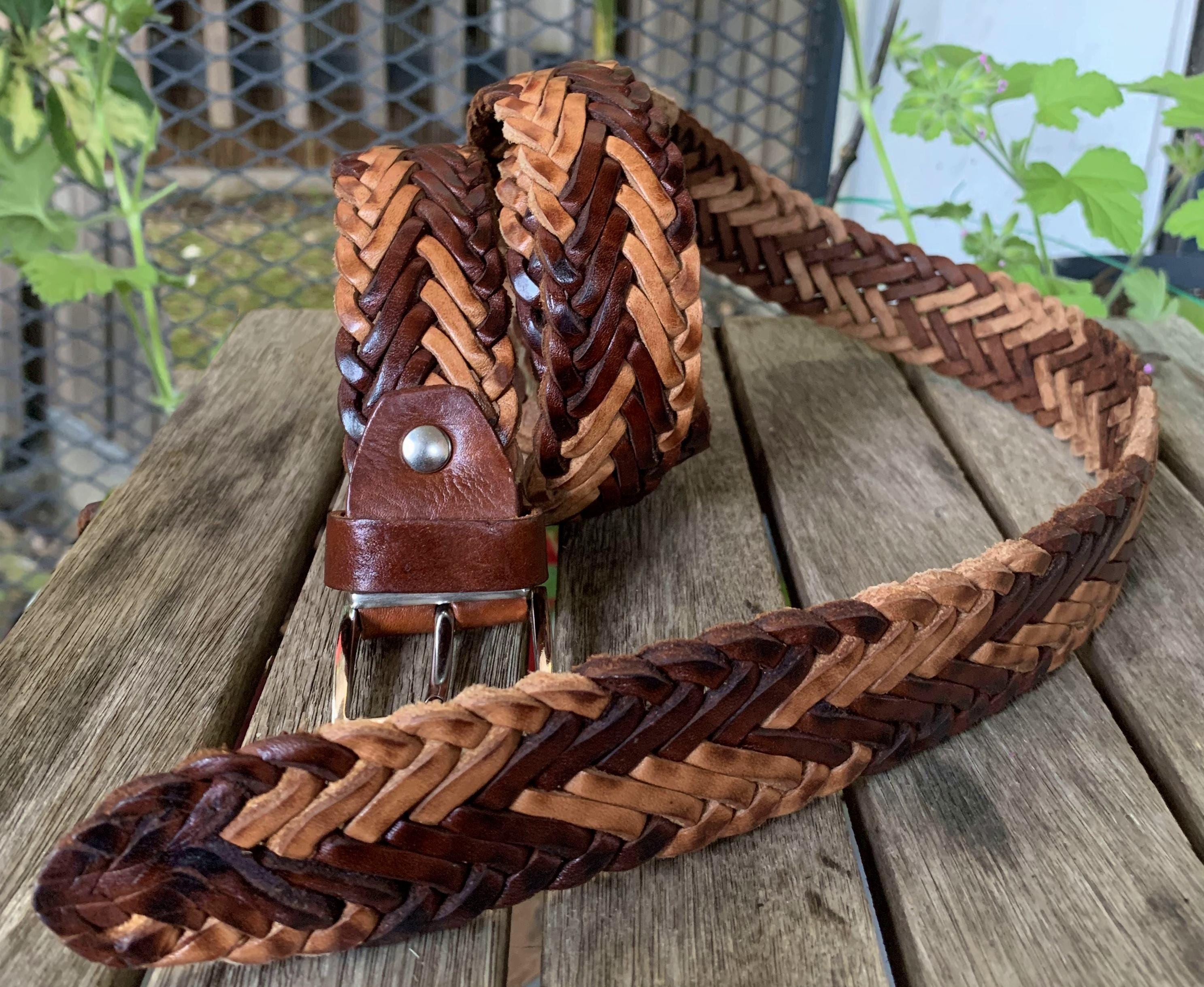 ❤️ 100% genuine leather braided belt 100% Genuine Leather Braided Belt, Unisex, Customizable  main image 3