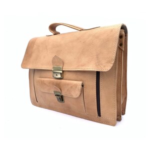 Full grain genuine leather satchel image 2