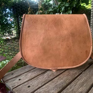 Cartable En Cuir Véritable Pleine Fleur Marron Camel - Pour Femme, Neuf Sans étiquette