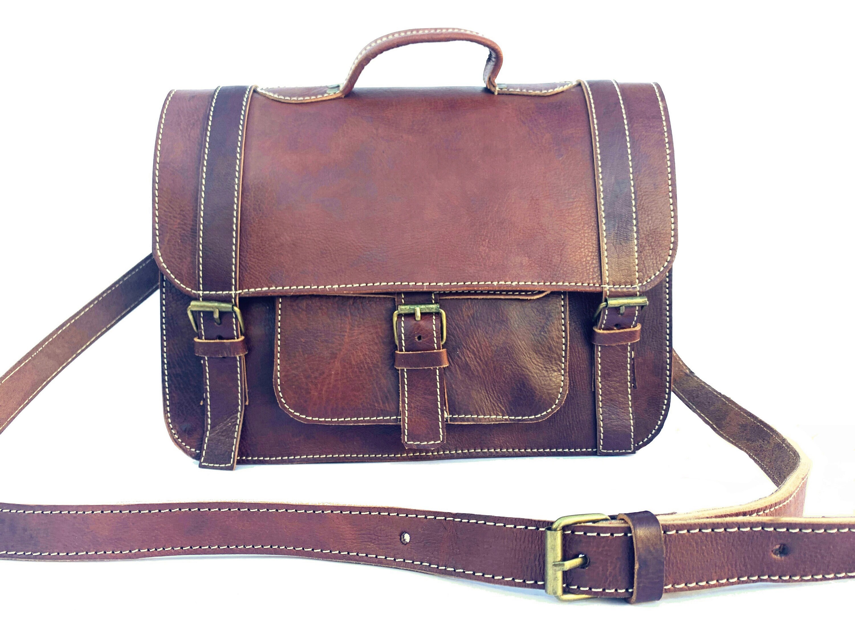 Full grain leather satchel store