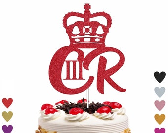 King Charles III Coronation Cake Topper Royal Crown British Party Decoration King Charles the III Cake Ideas Coronation Cake Decoration