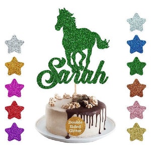 Personalised  Horse Cake Topper, Birthday Cake Topper, Name Cake Topper, Horse Riding Cake Topper, Sport Cake Topper For Kids Girls Boys