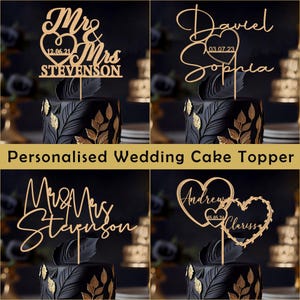 Wooden Cake topper for Wedding, Personalised Wedding cake topper, Wooden cake topper, Custom Mr Mrs Decor , Anniversary Cake toppers