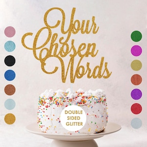 Customised Glitter Cake Topper Personalised Any Words Name Age Cake Toppers Custom Birthday Party Decoration Any Words Toppers image 8