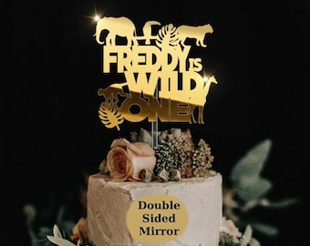 Personalised Wild One First Birthday Cake Topper, Custom Name Acrylic Decor