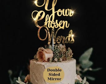 Personalised Acrylic Cake Topper Custom Wedding Cake Topper, Party Decor for Birthday, Anniversary, Engagement Mr Mrs, Any Text