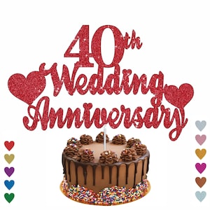 Personalised wedding anniversary cake topper | glitter anniversary cake topper | anniversary cake topper | wedding day cake topper