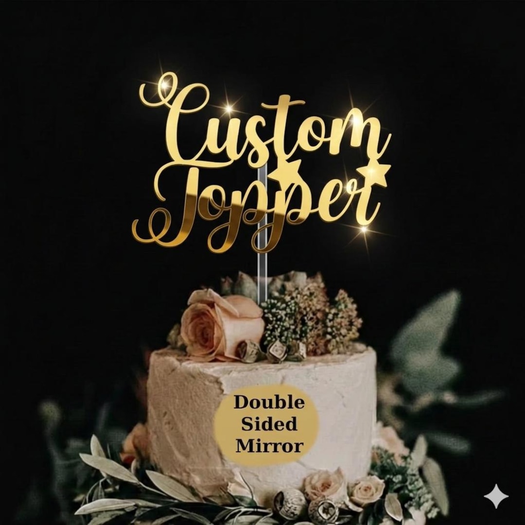 Wordjesse Topper Custom Cake Topper With Your Text Word / Personalised Party Decor ...