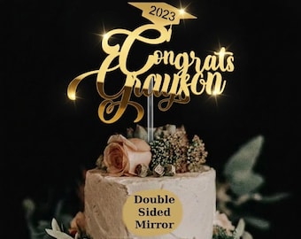 Congrats Graduation Cake Topper – Custom Class of 2026 Cake Topper, Personalized Grad Party Decoration, Congrats Grad Celebration Decor
