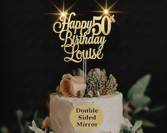Custom Cake Topper, Happy Birthday Cake Topper, Personalised 10th, 16th, 18th, 21st, 30th, 40th, 50th, 60th, 70th