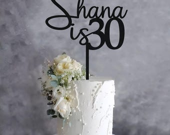 Personalised Birthday Cake Topper Wooden Birthday Cake Toppers Gifts Cake Decorations Custom Cake Topper with Any Name & Age Decoration