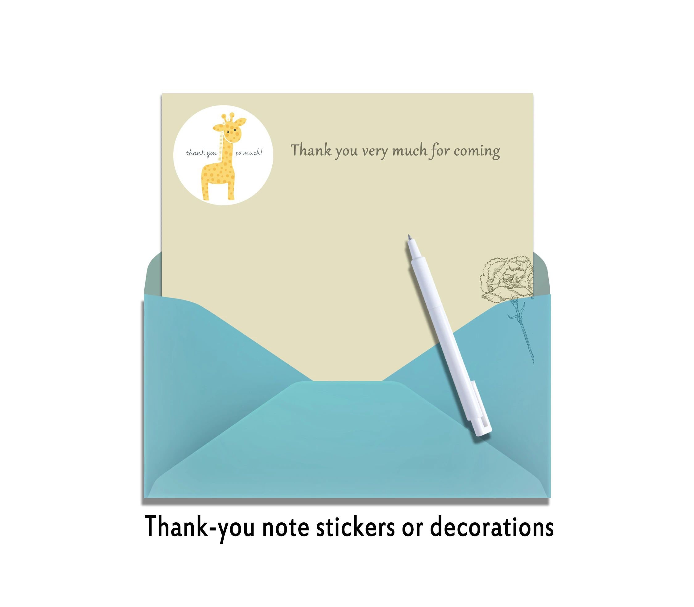 Thank You Stickers 6 Different Animal Designs For Kids Fun | Etsy