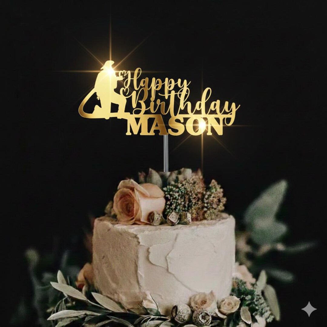 Fire Fighter Topper Fire Fighter Birthday Cake Topper, Fireman Birthday Acrylic Topper ...