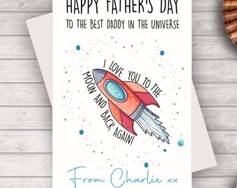 Personalised Father's Day Cards Rocket Fathers Day Cards Space Fathers ...