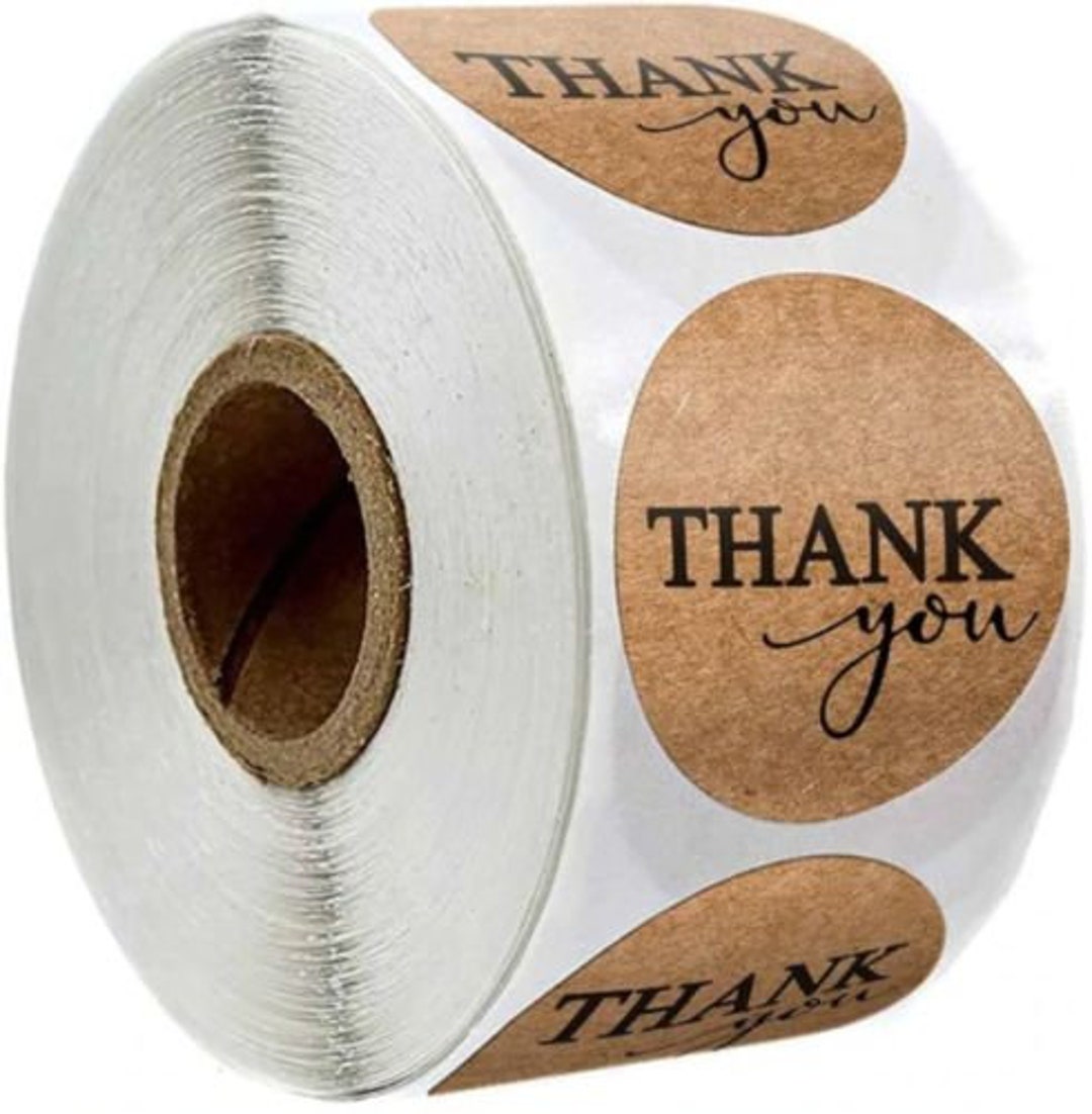 Brown Rustic Thank You Sticker Business Professional Kraft - Etsy UK