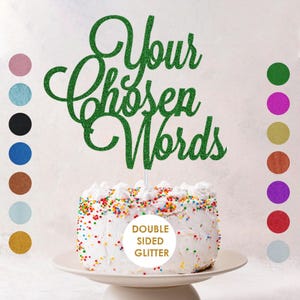 Customised Glitter Cake Topper Personalised Any Words Name Age Cake Toppers Custom Birthday Party Decoration Any Words Toppers image 9