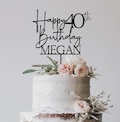 Personalised Birthday Cake Topper, Custom Name & Age, Glitter, Acrylic or Wooden Topper,  10th 15th 18th 25th 30th 40th product logo