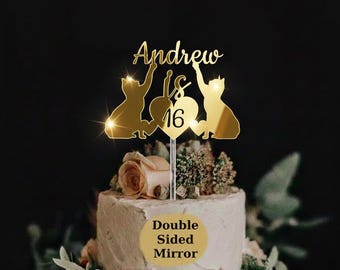 Cat Cake Topper, Cat Themed Birthday Cake Topper, Kitten Birthday Decor, Kitty Birthday Cake Topper, Kitty Cat Cake Decor