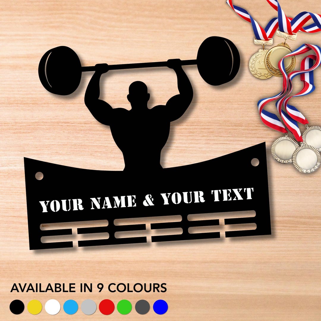 Custom Powerlifting Medal Hanger Medal Holder Weightlift Medal Display ...