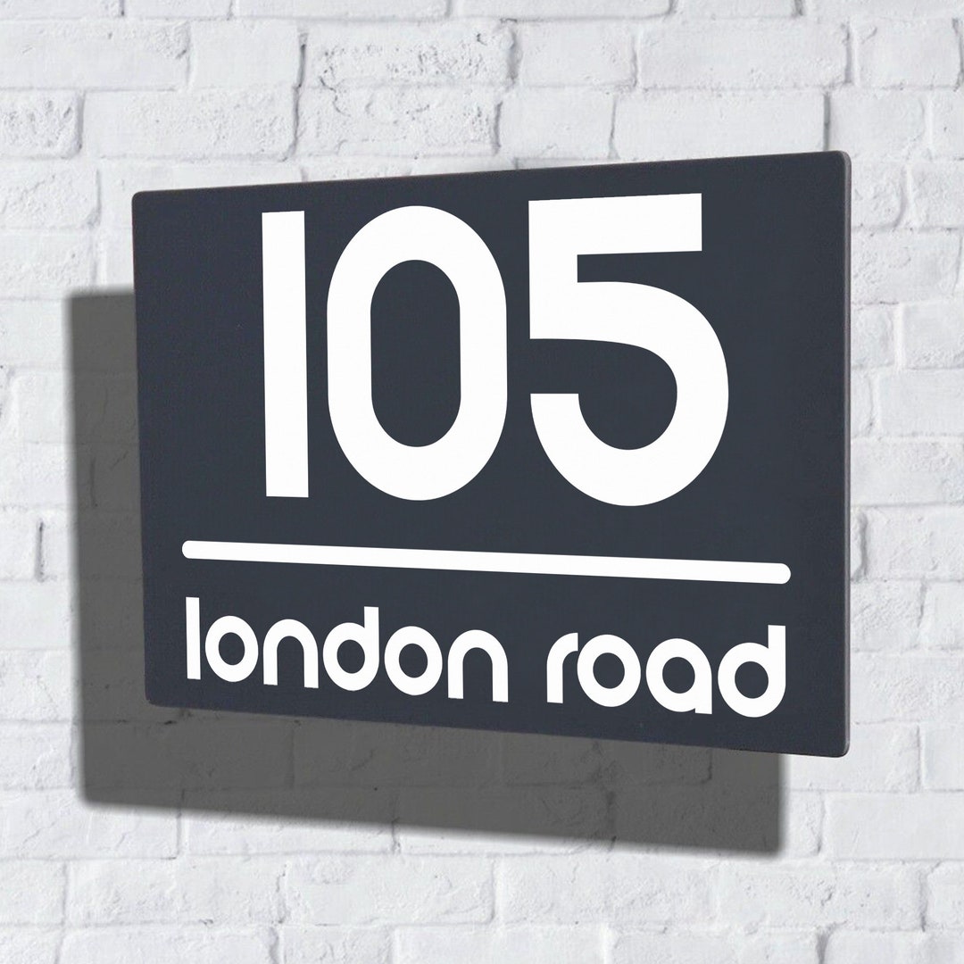 Personalised Dark Grey House Number Plaques Floating Effect - Etsy