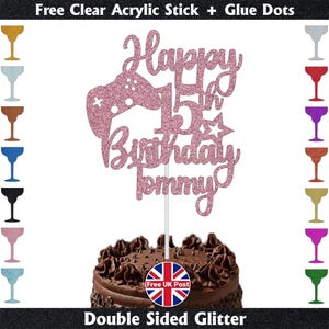 Personalised Game Controller Cake Topper Kids Birthday Cake Topper Gaming Cake Topper Decoration Gamer Cake Topper