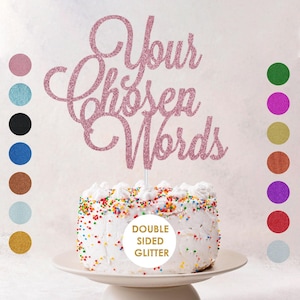 Customised Glitter Cake Topper Personalised Any Words Name Age Cake Toppers Custom Birthday Party Decoration Any Words Toppers image 3