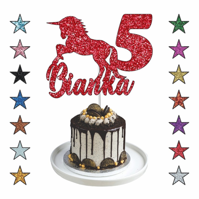 Unicorn Cake Topper Birthday Cake Topper Name Cake Topper Etsy UK
