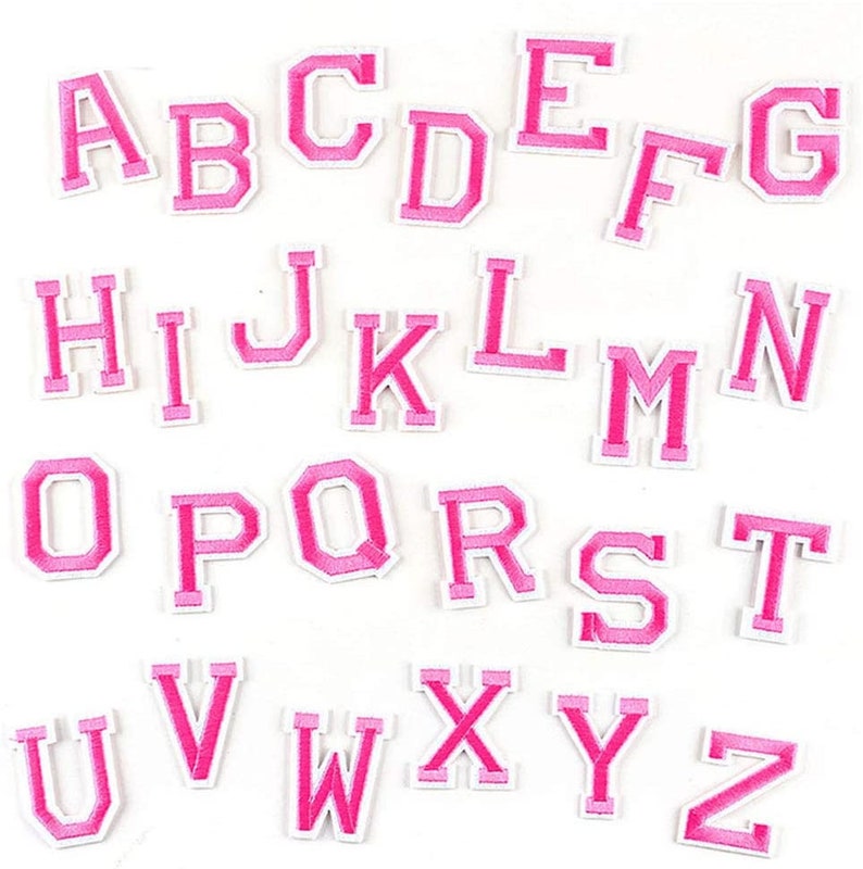 Pink Letters Alphabet Color Letter Patch Patches Clothes Iron Etsy UK