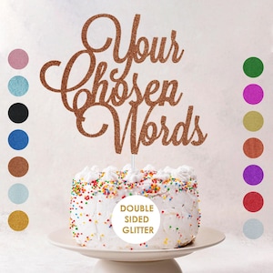 Customised Glitter Cake Topper Personalised Any Words Name Age Cake Toppers Custom Birthday Party Decoration Any Words Toppers image 6