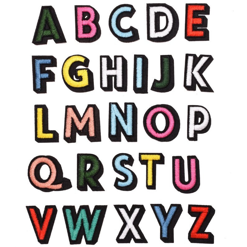 Multicoloured Embroidered Letter Patches Sew on / Iron on Etsy UK