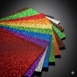Sparky A4 Glitter Cardstock 350gsm Double Sided Non Shed Premium Craft Paper for Kids Projects Card Making Art image 2