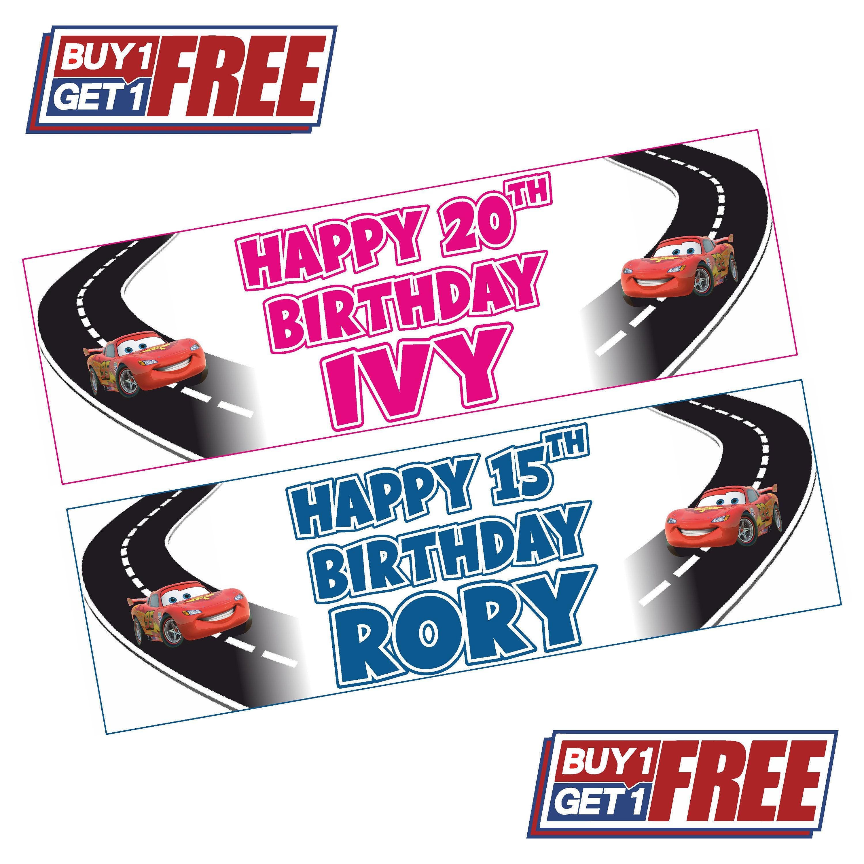 Hot Wheels Banner Personalised Sports Car Birthday Banner – Racing Theme Wall Decoration For Boys' Parties Custom Name Boy's Birthday Banner