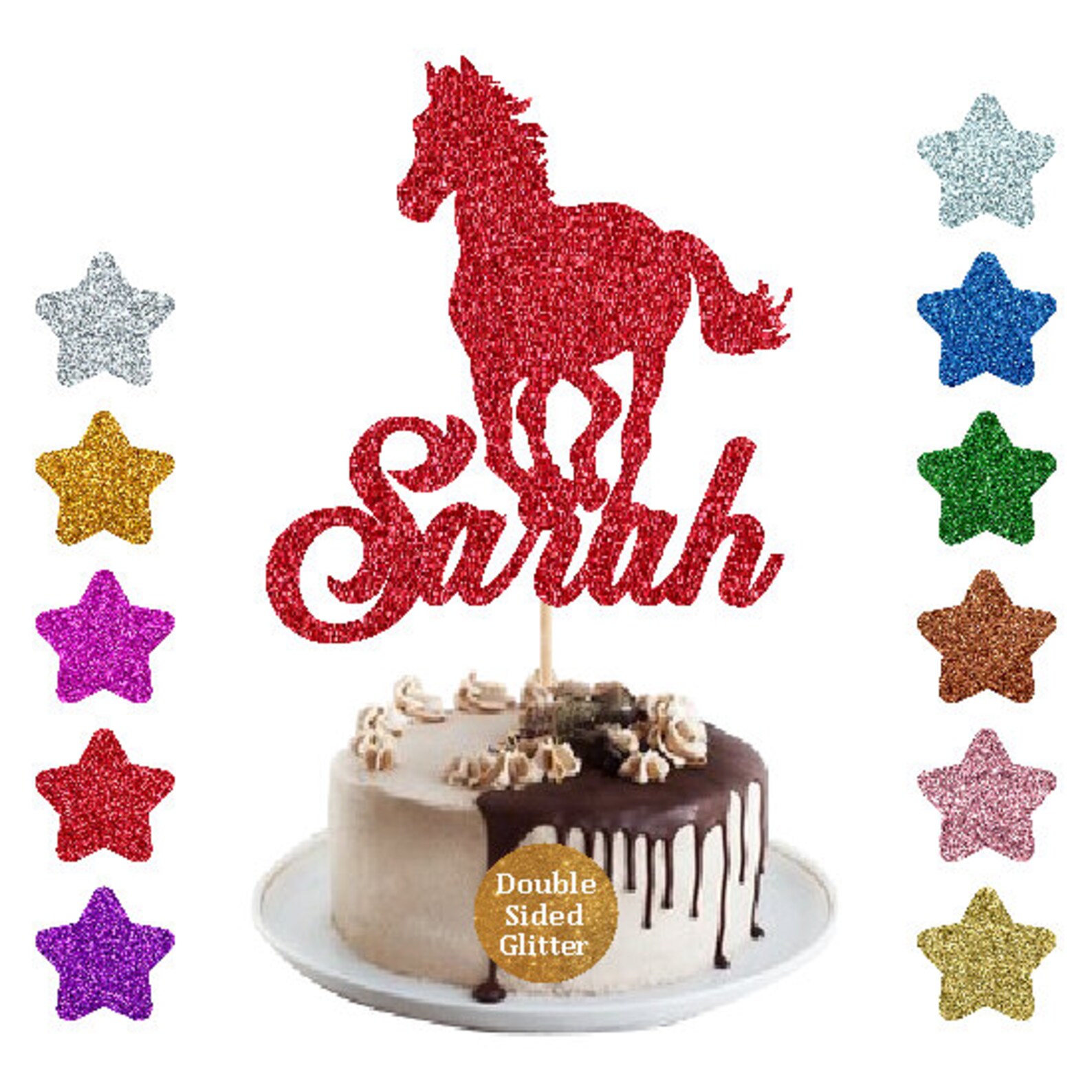 Personalised Horse Cake Topper Birthday Cake Topper Name Etsy UK