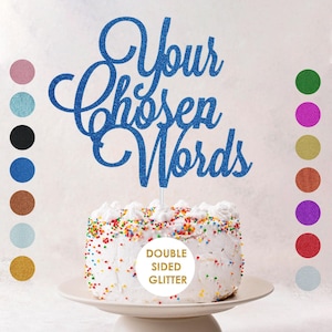 Customised Glitter Cake Topper Personalised Any Words Name Age Cake Toppers Custom Birthday Party Decoration Any Words Toppers image 5