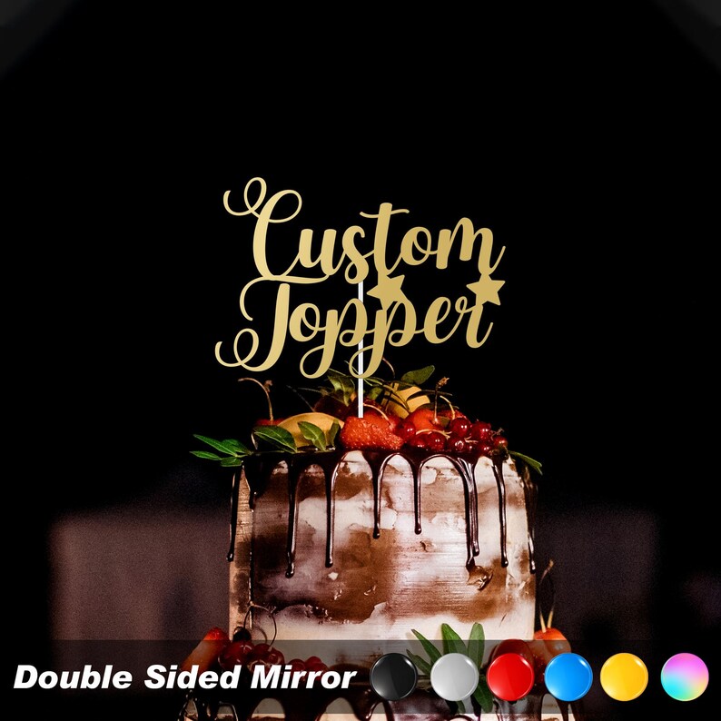 Wordjesse Topper Custom Cake Topper With Your Text Word / Personalised Party Decor ...