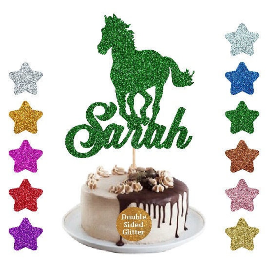 Personalised Horse Cake Topper, Birthday Cake Topper, Name Cake Topper