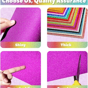 Sparky A4 Glitter Cardstock 350gsm Double Sided Non Shed Premium Craft Paper for Kids Projects Card Making Art image 4