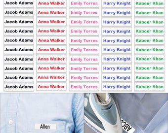 Iron on Name Labels Personalised Printed Name labels for clothes. School, Care home labels - perfect for school, daycare and nursing homes
