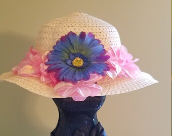 Straw Hat with Flower