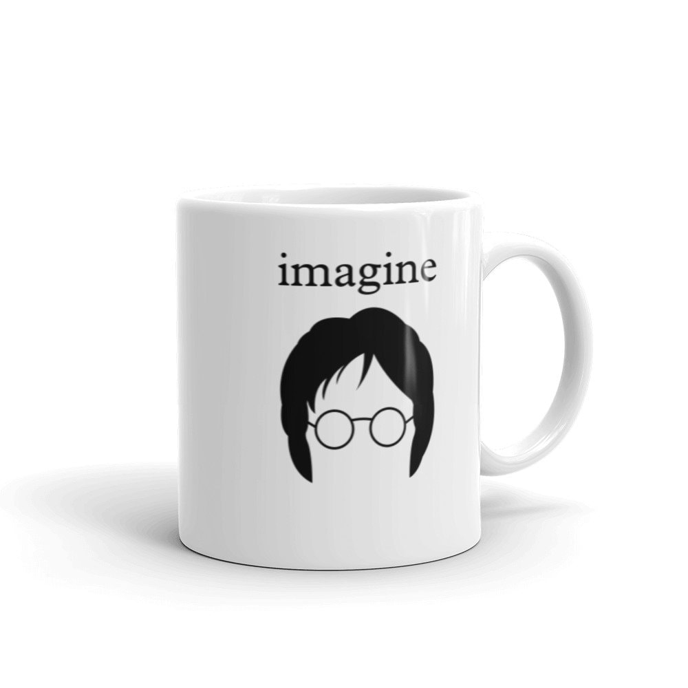 John Lennon "Imagine" Lyrics - White Glossy Coffee Mug - 11oz or 15oz (FREE SHIPPING)