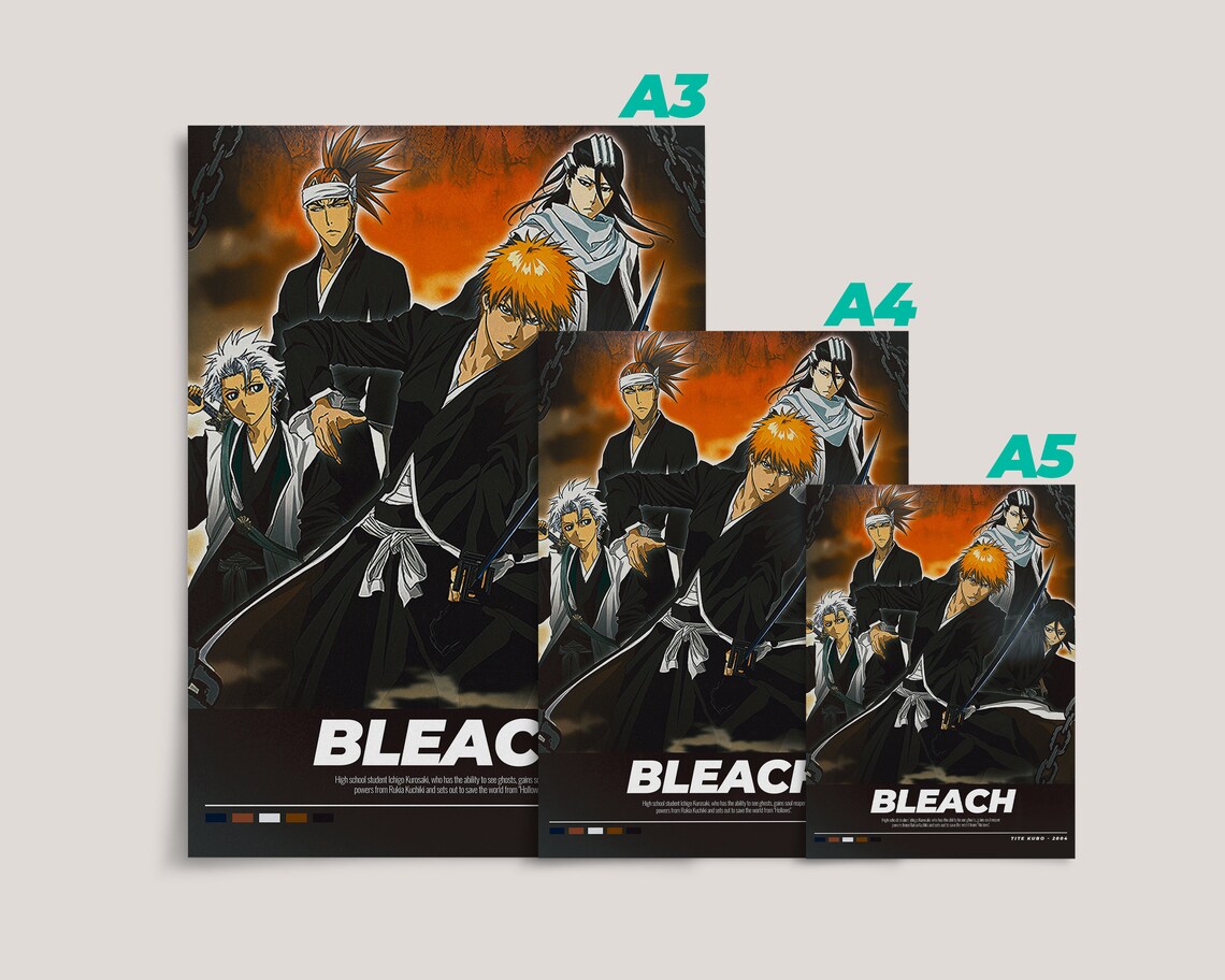 Bleach Anime Movie Poster Print minimalist wall art Etsy