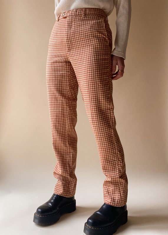 Vintage Tangerine Gingham Trousers