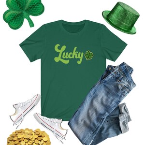 Lucky St. Patrick&#39;s Day T-Shirt, St. Patty&#39;s Shirt, Shamrock Shirt, Women&#39;s St. Patrick&#39;s Day Shirt, Lucky Shamrock Shirts, St. Patty&#39;s 2021