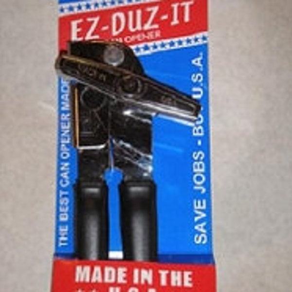 EZ-DUZ-IT Made in America Model 89 Black Cushioned Handle Can Opener