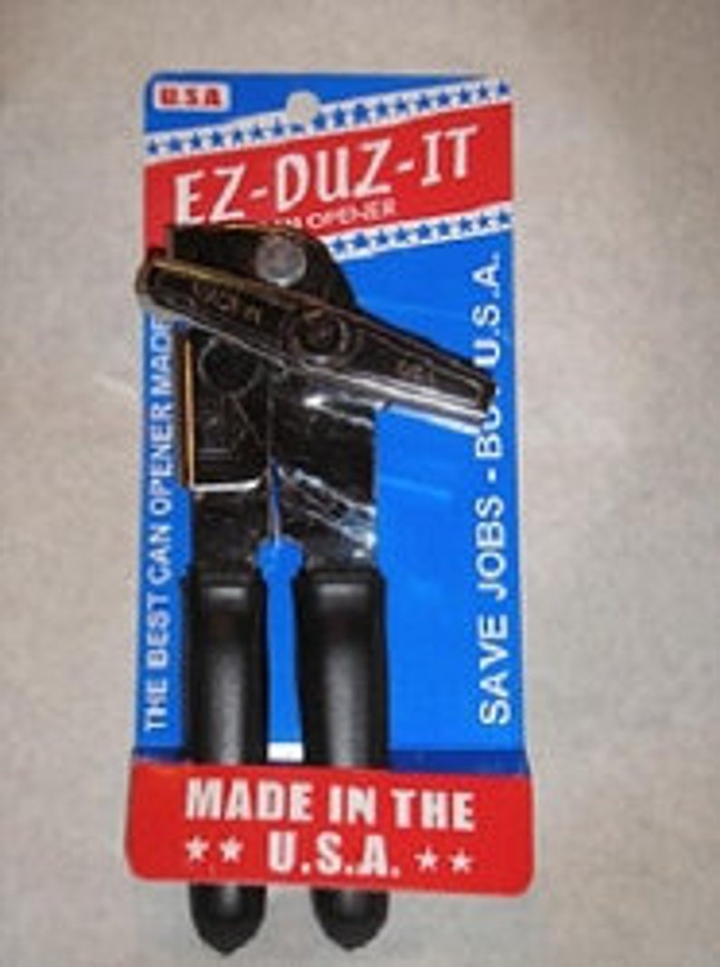EZ-DUZ-IT Made in America Model 89 Black Cushioned Handle Can Opener
