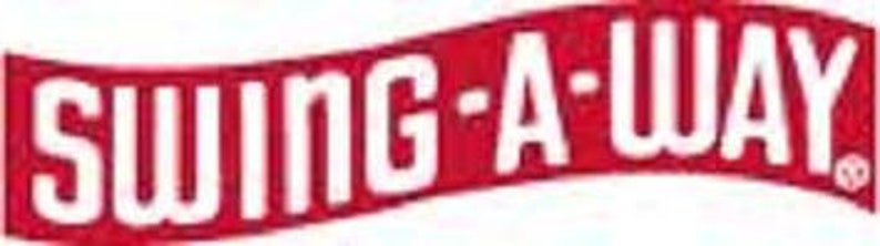 May include: White text on a red curved banner reads "Swing-A-Way".