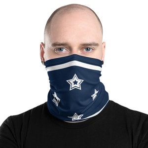 Dallas Cowboys 1 Neck Gaiter - Face Shield, Headband, Wristband, Neck Warmer, Bandana. Washable & Reusable (Unisex)