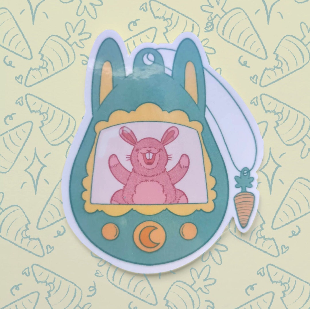 Rabbit Game Sticker Rabbit Tamagotchi Holographic Sticker / Cute Sticker / Water Resistant ...
