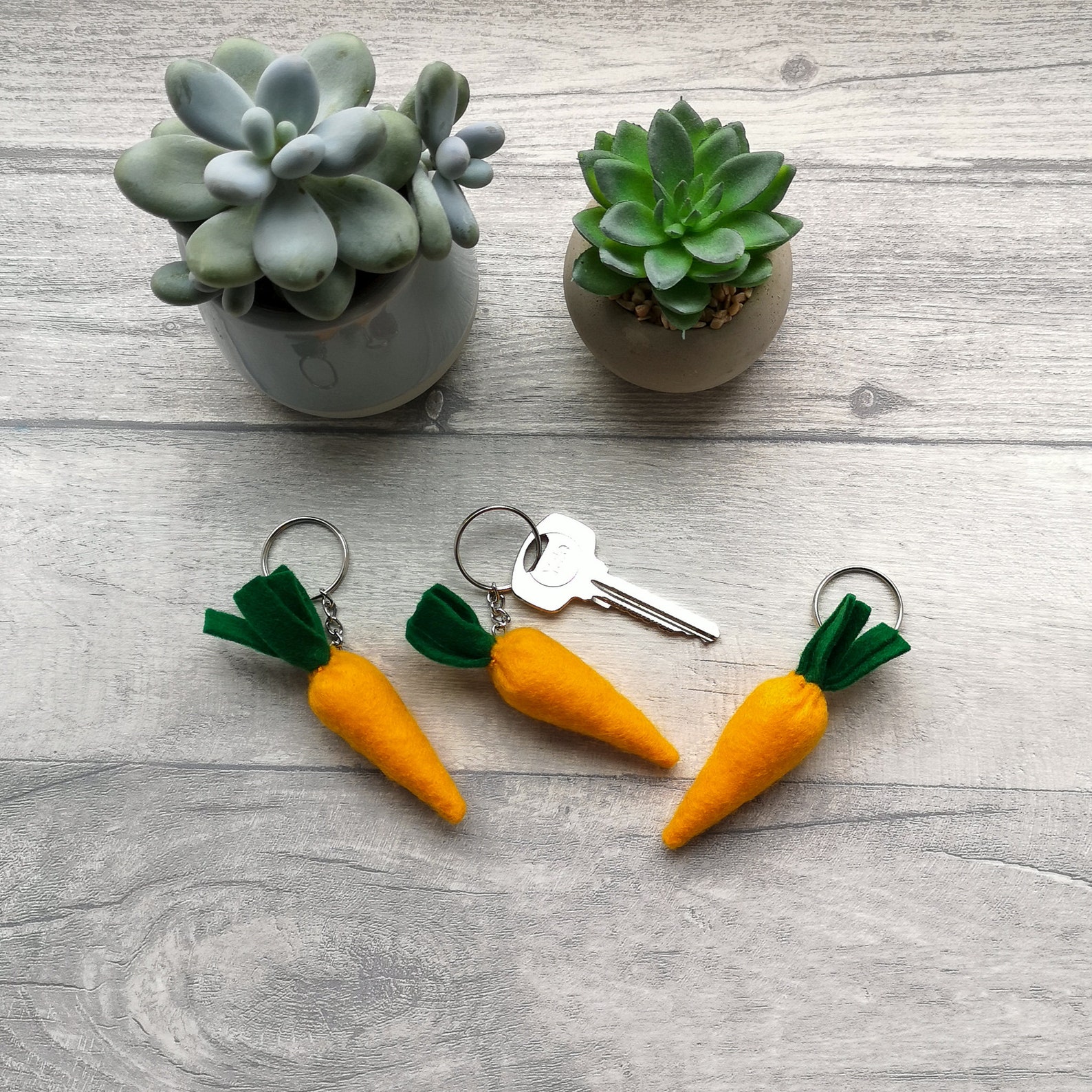 Carrot Keychain Handmade Felt Carrot Pretend Food Key Ring Etsy