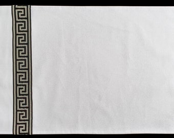 Greek Key Placemat / Unique Glam Black-White-Silver Table Decor / Original Design by AMHomeDecor®